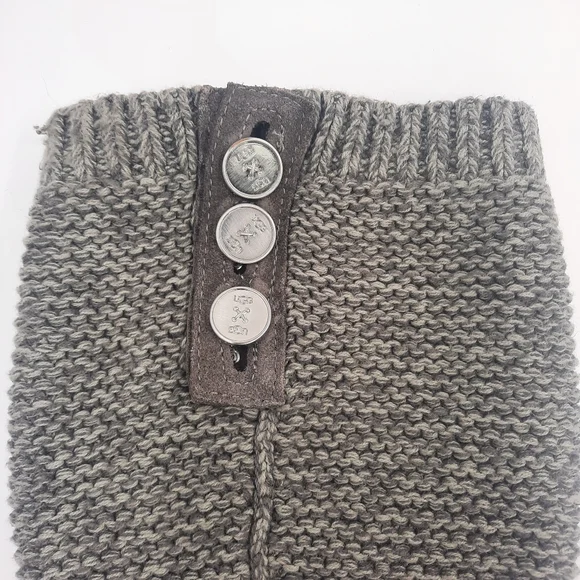 UGG Sweater Knit Foldover Boot Classic Grey Silver Warm Boho Casual Slouchy 8 - Picture 8 of 11